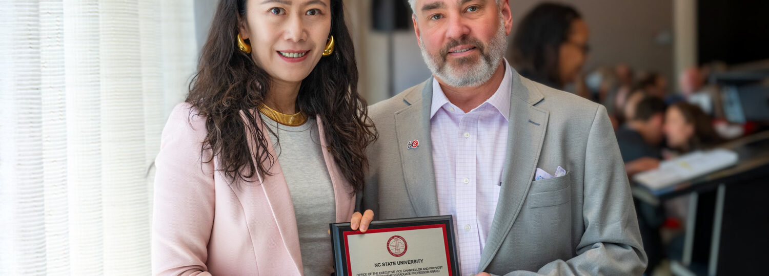 Ola Harrysson receives his Alumni Distinguished Graduate Professorship Award from NC State University.